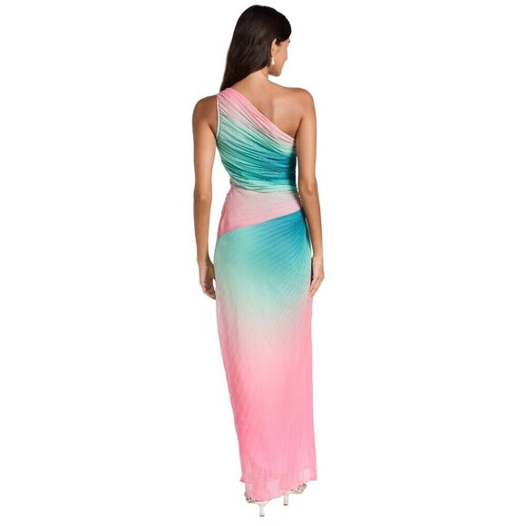 Rococo Sand Maxi Dress in Ombre Small New Womens One Shoulder Cocktail - Picture 2 of 16